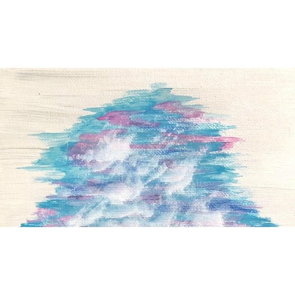 Sea of Blues, Original Acrylic Painting, 6 x 6" - Picture 3 of 3